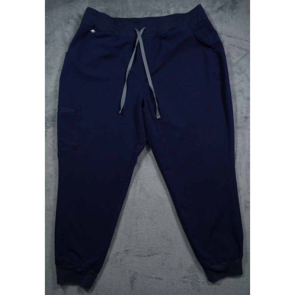 Figs Scrub Pants Womens Size XXL Blue Zamora Jogger Stretch High Rise Technical